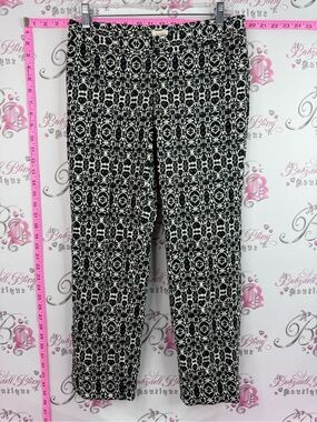 Laundry By Shelli Segal pants Aztec Black and White Geometric Print Pants
